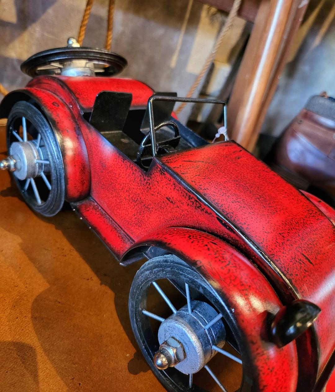 vintage classic red metal car