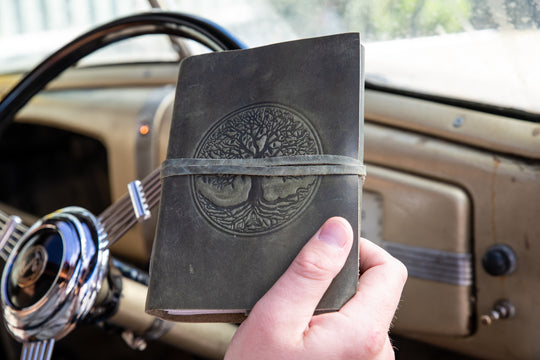 Indepal's handmade rustic leather journals-tree of life