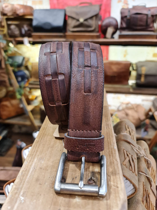 Leather Belt-Cobblestone