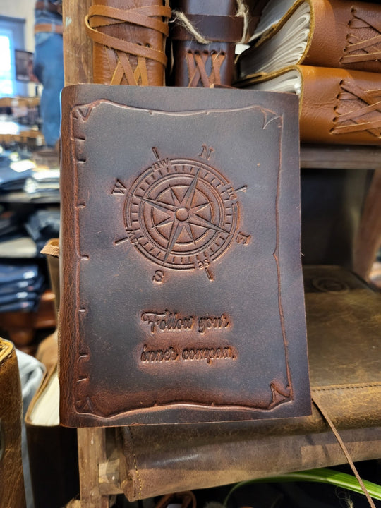 Leather Journal-Compass-5x7