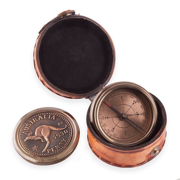 Australian 1930 Penny 60mm Portable Compass - ( CN110 )