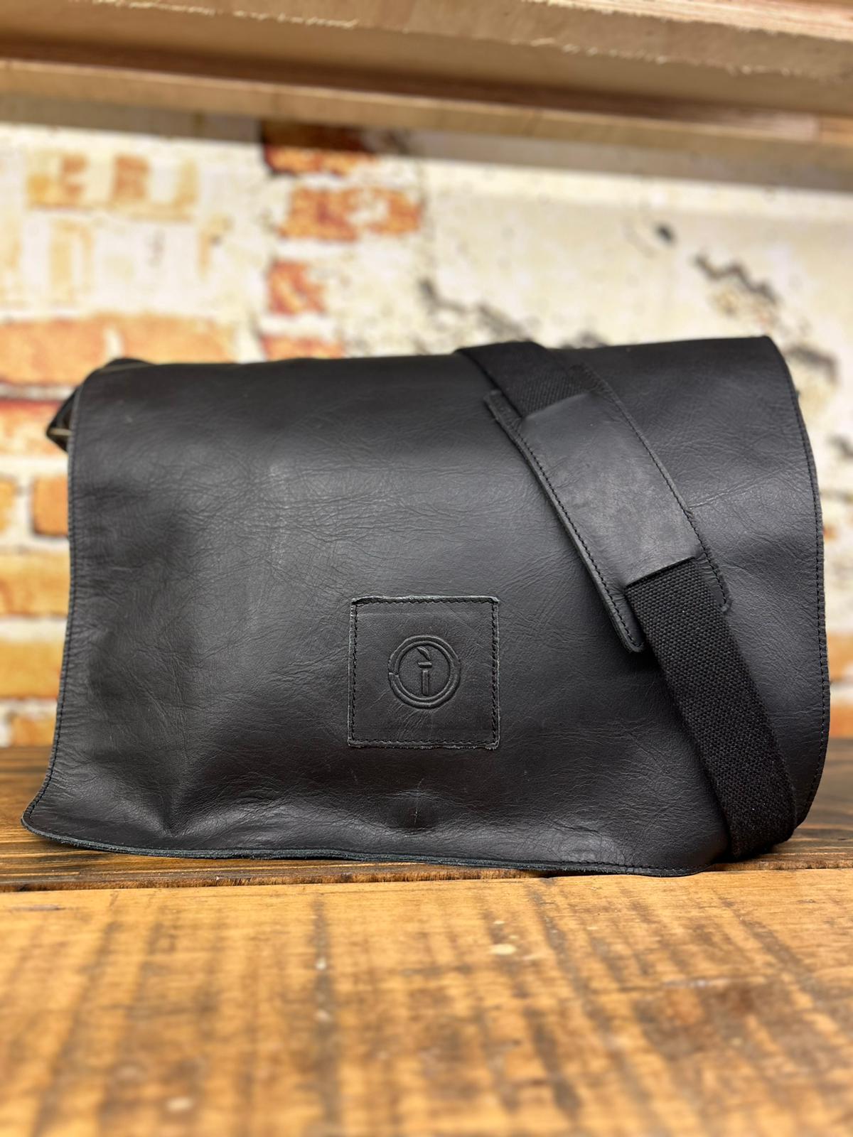 Mens black leather computer on sale bag