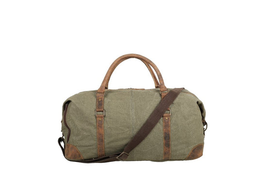 Trooper Canvas Duffle mens leather travel bag