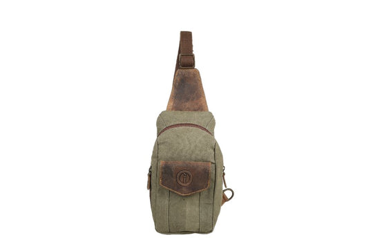 Trooper Canvas Sling leather travel case