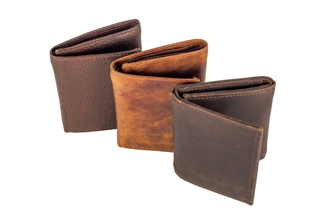 Mens Trifold Leather Wallet
